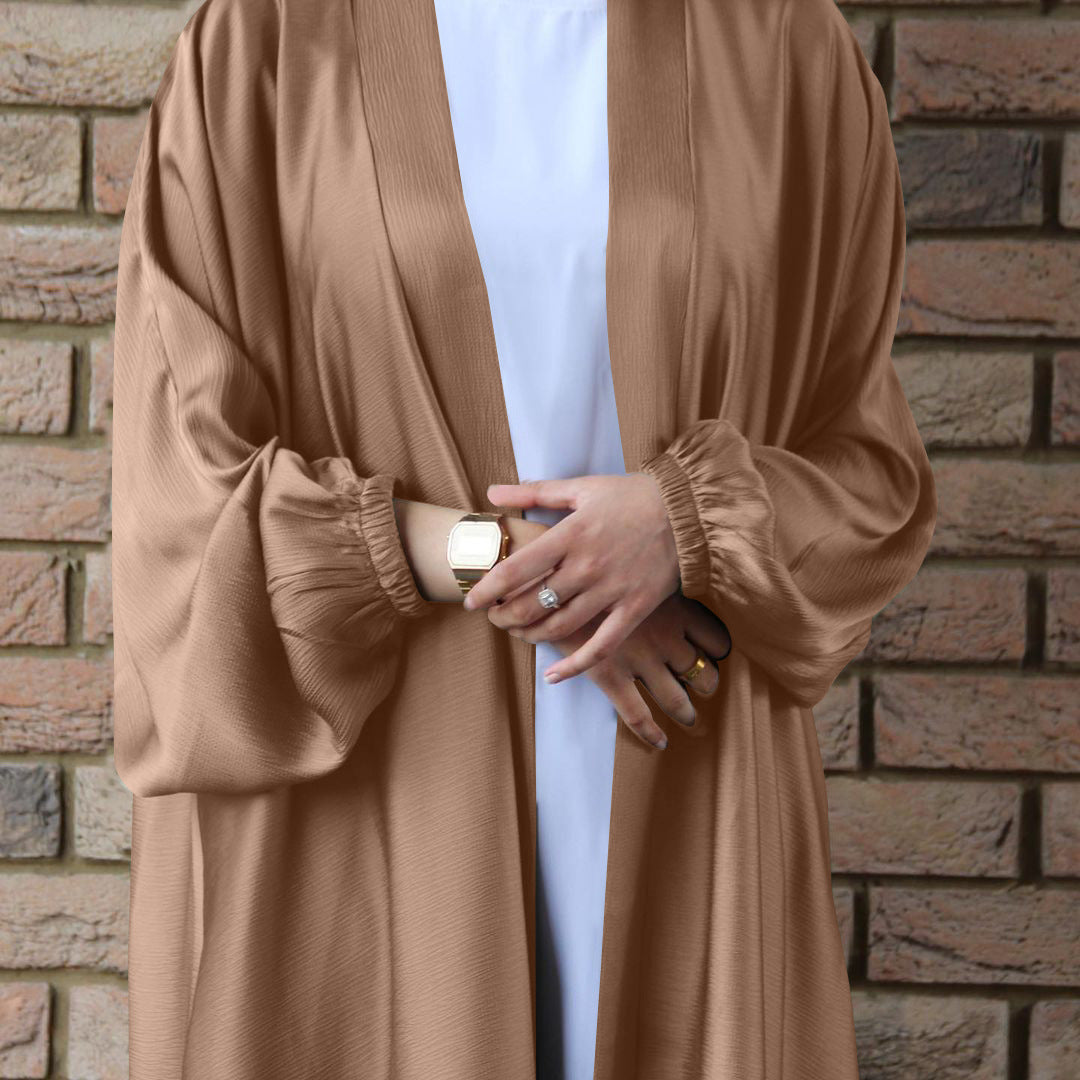 Women's Casual Swing Plus Size Cardigan Robe Drawstring Sleeve Dress