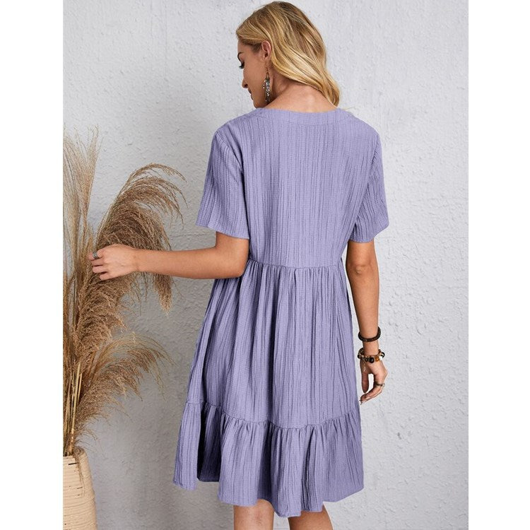 Women's Popular Summer Loose Others Casual Short Sleeve Waist Dress