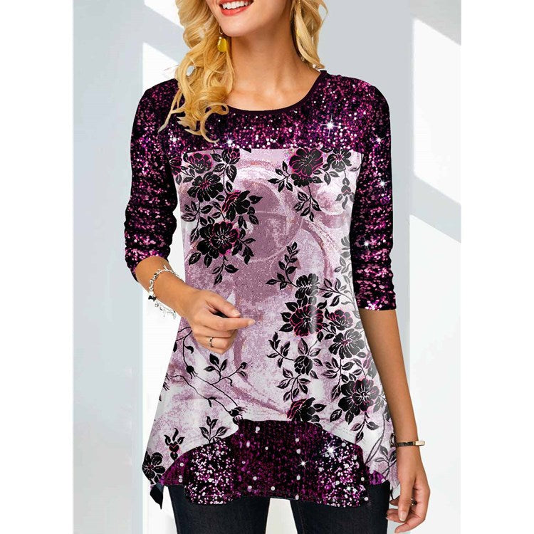 Women's Top Printing Fashion Print Round Neck T-shirt