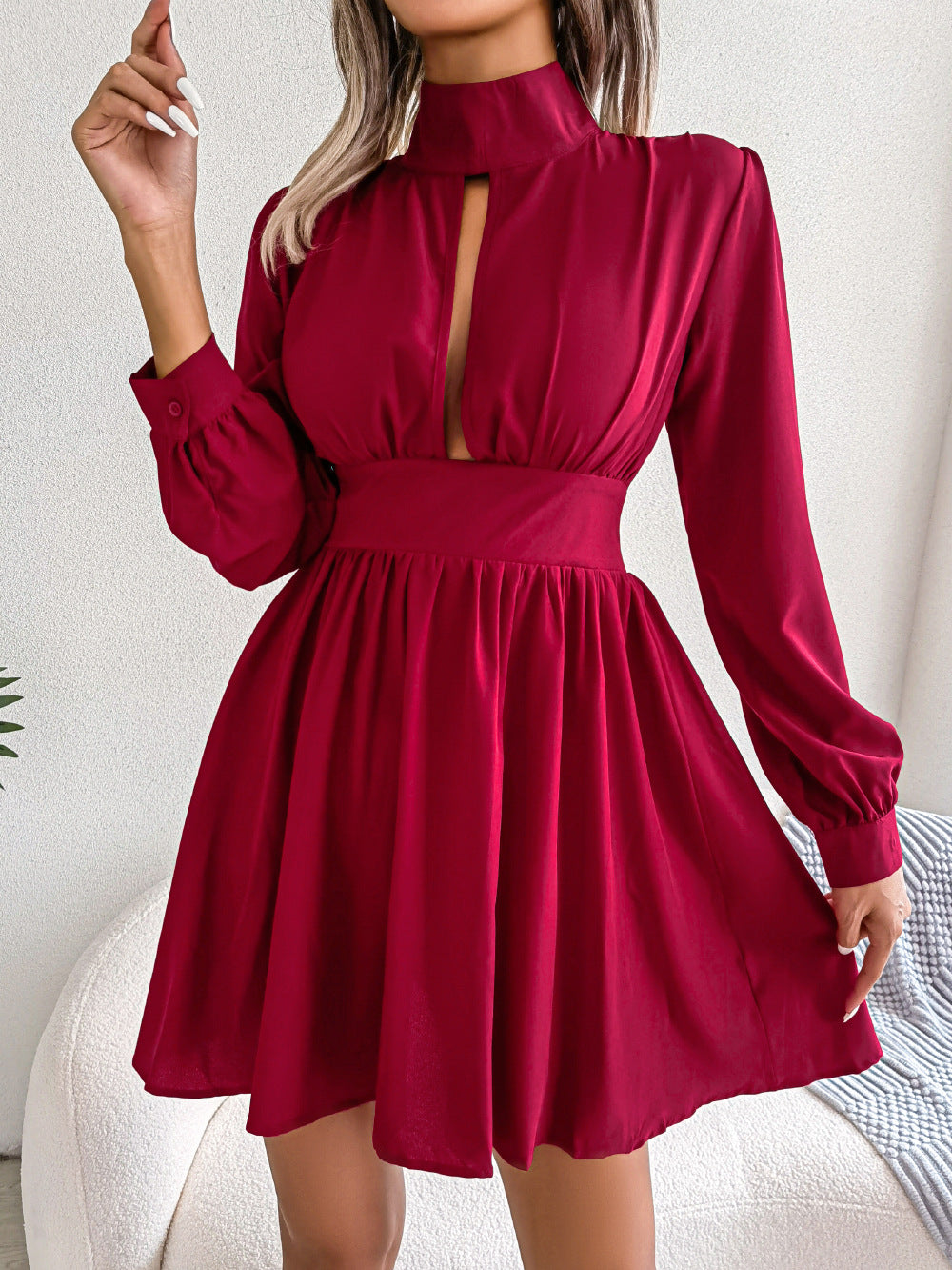 Sexy Chiffon Waist-controlled Large Hem Women's Dress