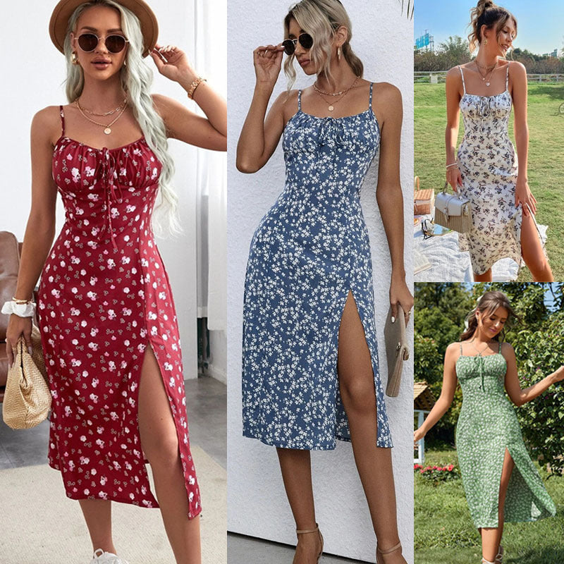 Polyester Fiber Summer Women's Floral Commuter Elegant Dress