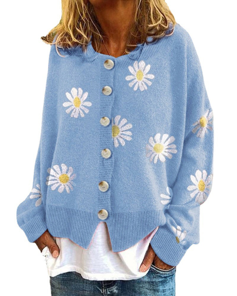 Women's Cashmere Sweater Small Embroidered Knitted Cardigan