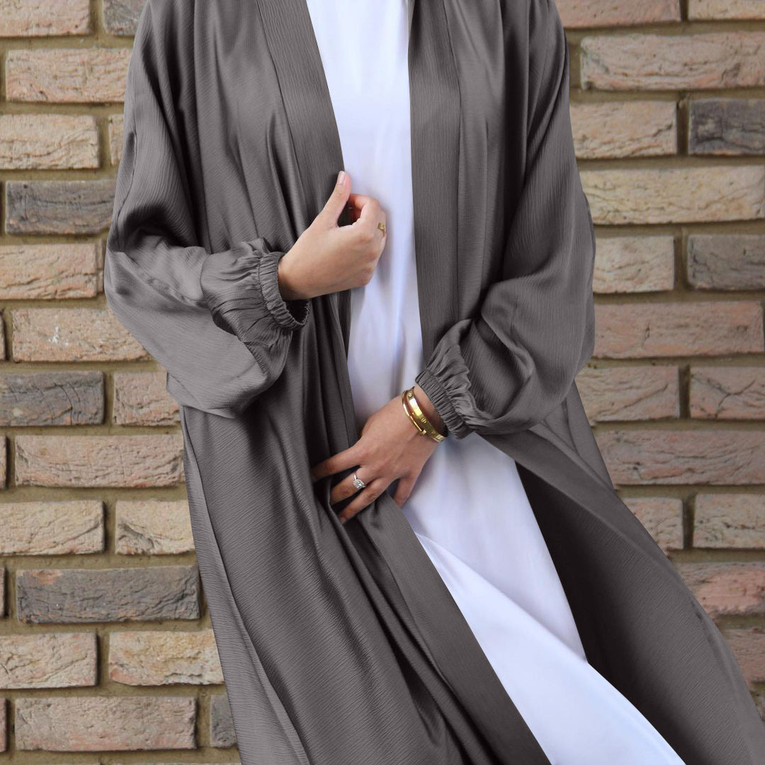 Women's Casual Swing Plus Size Cardigan Robe Drawstring Sleeve Dress