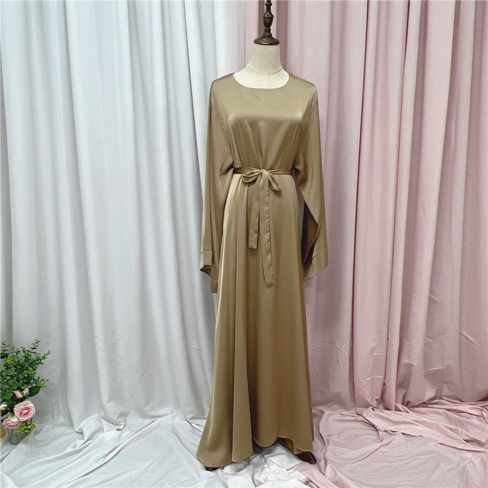 Basic Long Skirt Solid Color Plus Size Multicolor Robe Dress
