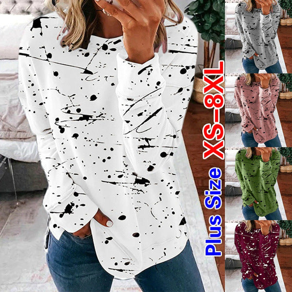 Stitching Color Temperament Commute Round Neck Long Sleeve Casual Loose Women Sweater