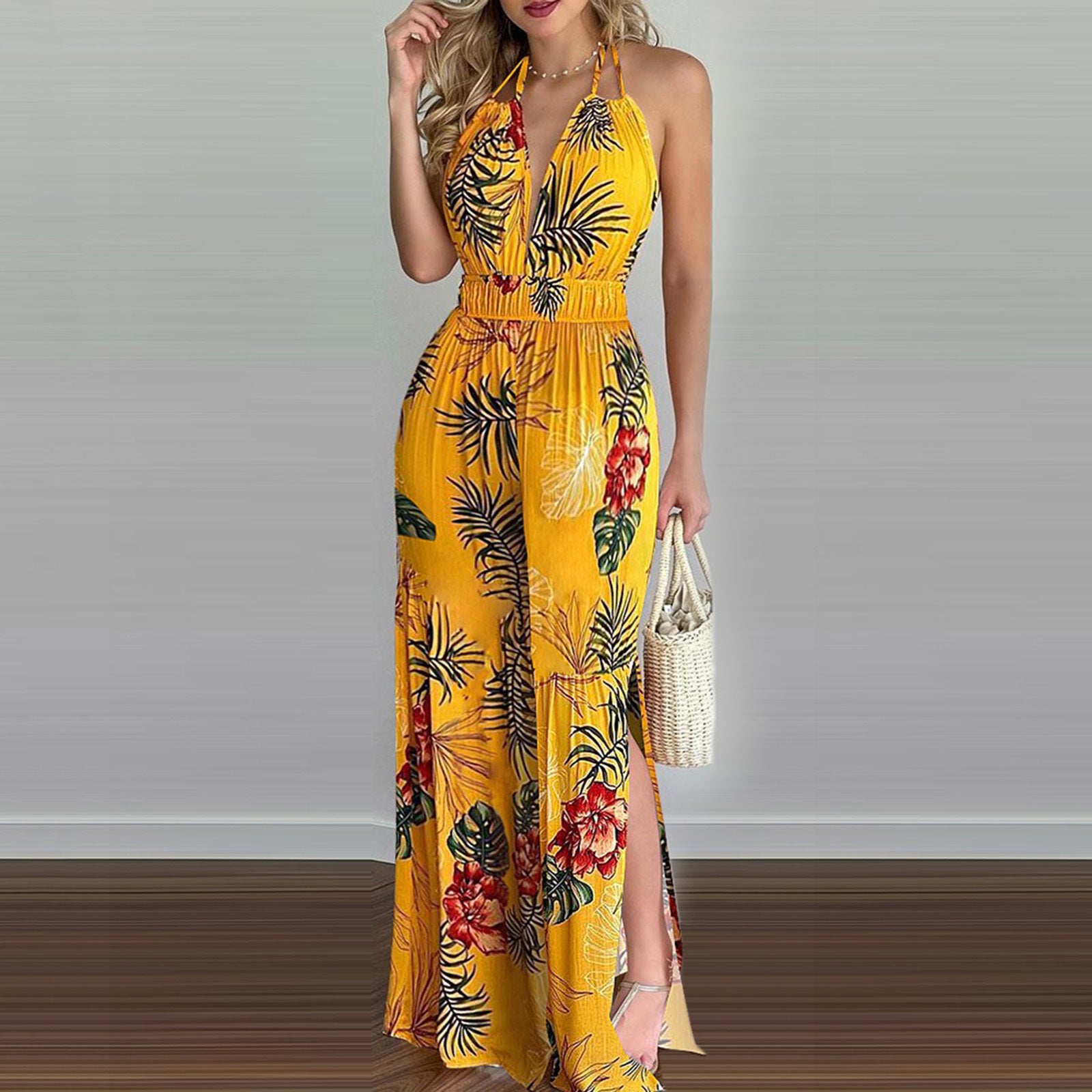 Swing Women's Dress Digital Printing Colorful Jumpsuit